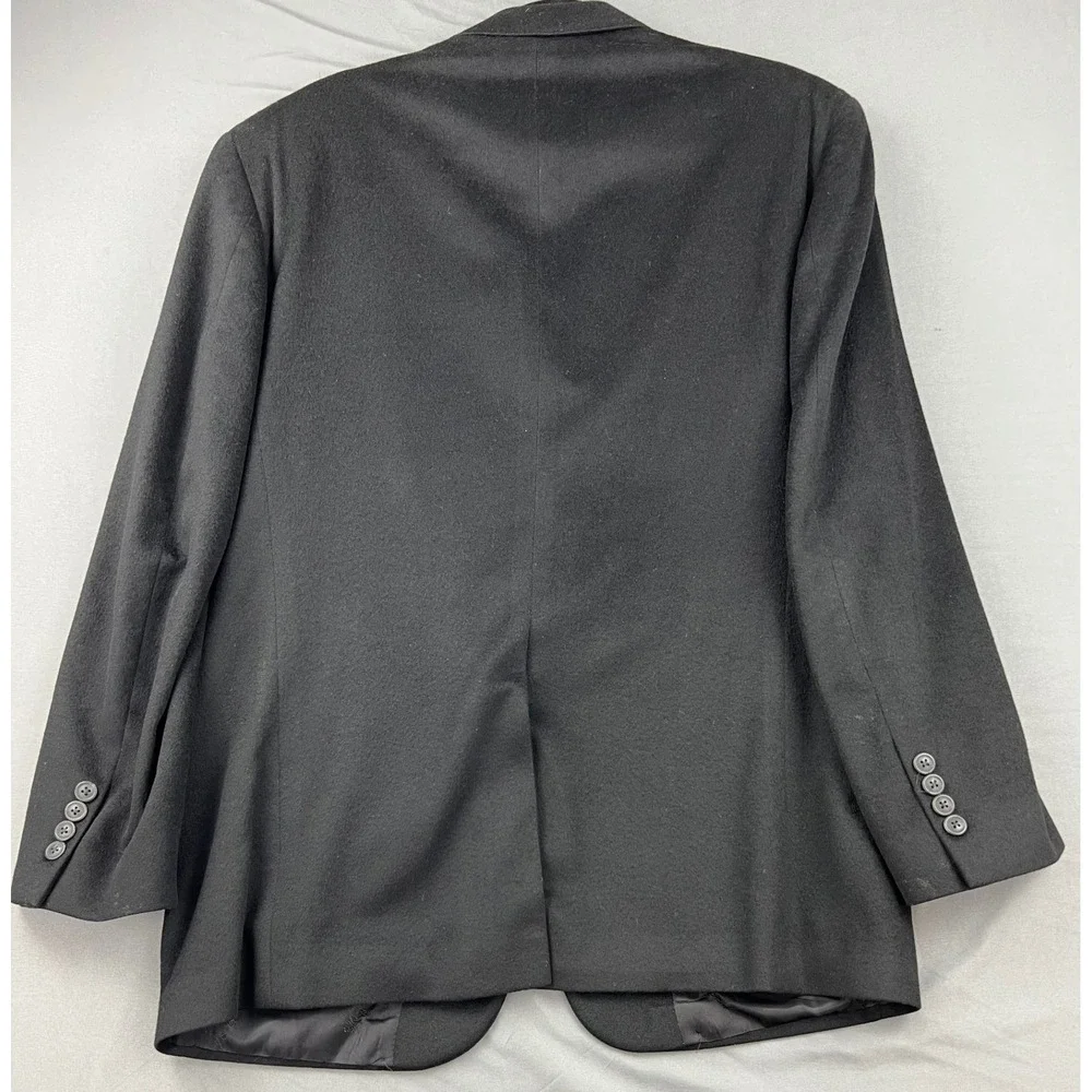 Burberrys Blazer Mens 42 Black Good 100% Cashmere Vintage Sport Coat USA Made